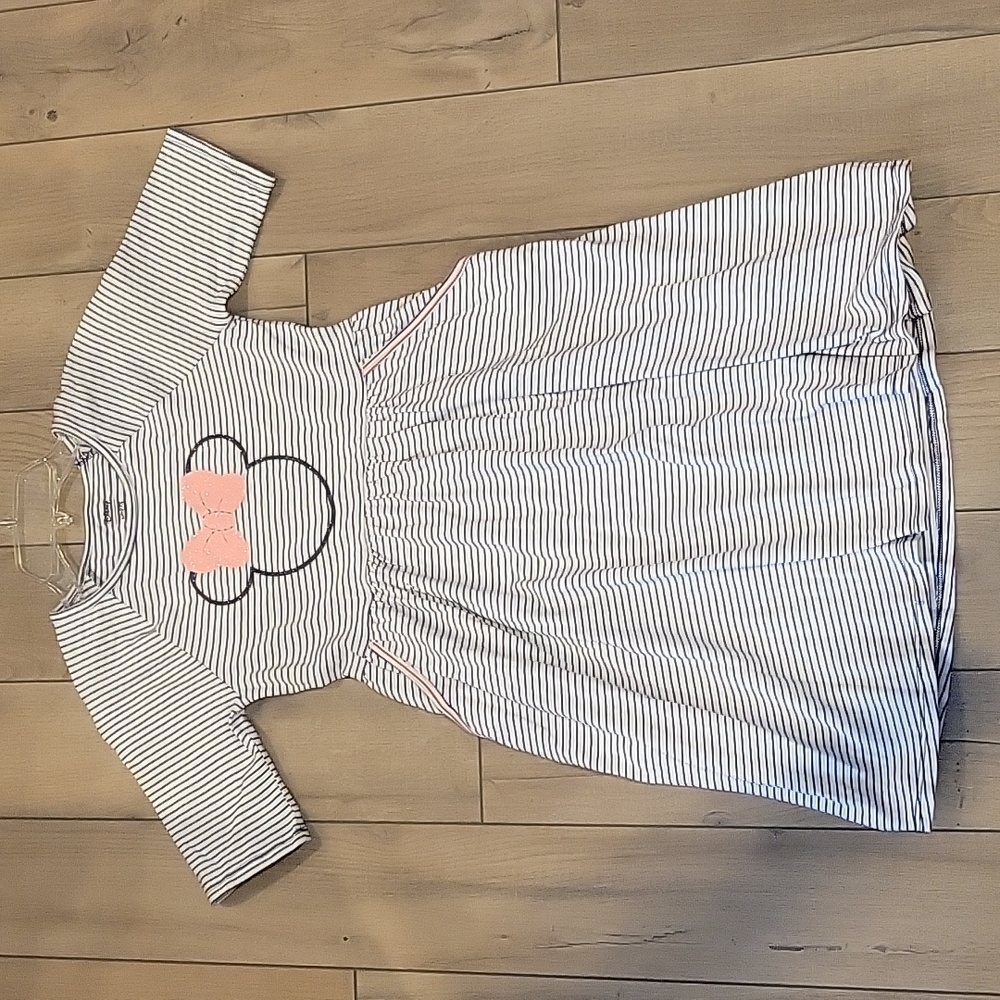 Disney Jumping Beans Minnie Mouse Black and White Striped Dress - Size 10